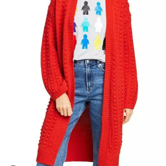 Lego Red Chunky Knit Cardigan Sweater - Picture 8 of 8